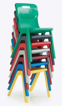 multi coloured school chairs