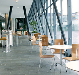 canteen chairs and tables